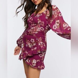 Ruffle Floral Print Dress